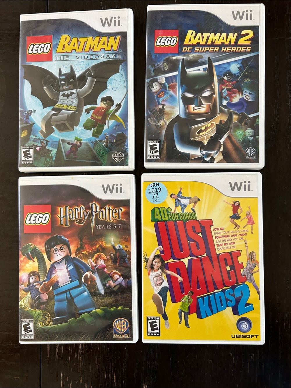 Family Bundle of Wii games Harry Potter, Batman and Just Dance Kids 2